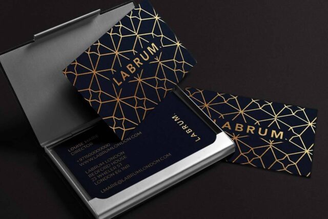 Business card printing - gold foil - visual impact