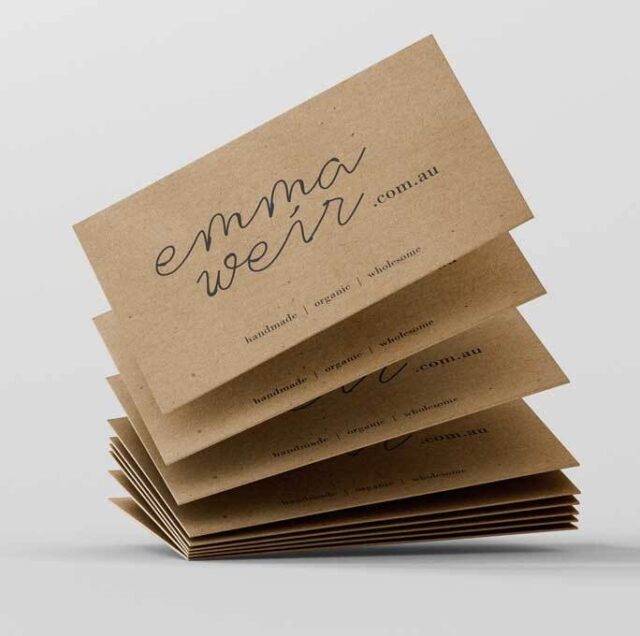 Business card printing using recycled stock